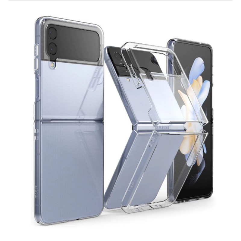 Пластмасов кейс MBX със силиконова рамка, За Samsung Galaxy Z Flip4 5G, Прозрачен
