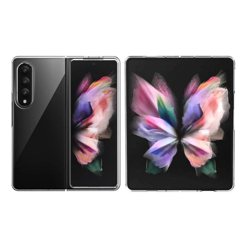 Пластмасов кейс MBX със силиконова рамка, За Samsung Galaxy Z Fold4 5G, Прозрачен