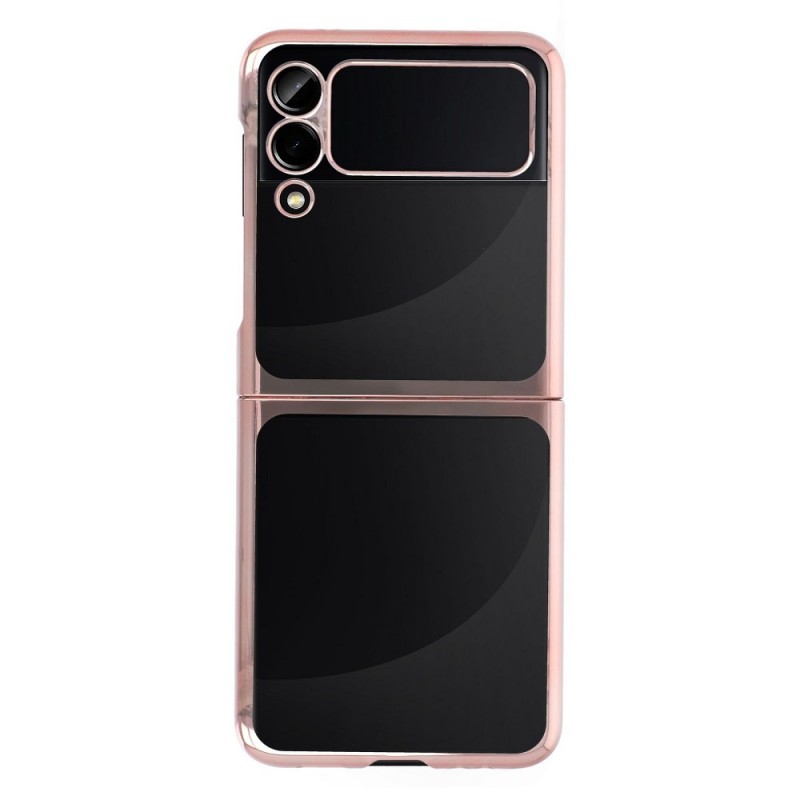 Пластмасов прозрачен кейс MBX с кант, За Samsung Galaxy Z Flip3 5G, Розово-златен