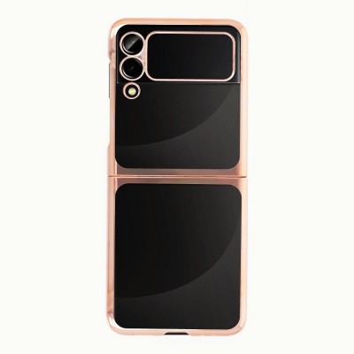 Пластмасов прозрачен кейс MBX с кант, За Samsung Galaxy Z Flip3 5G, Златист