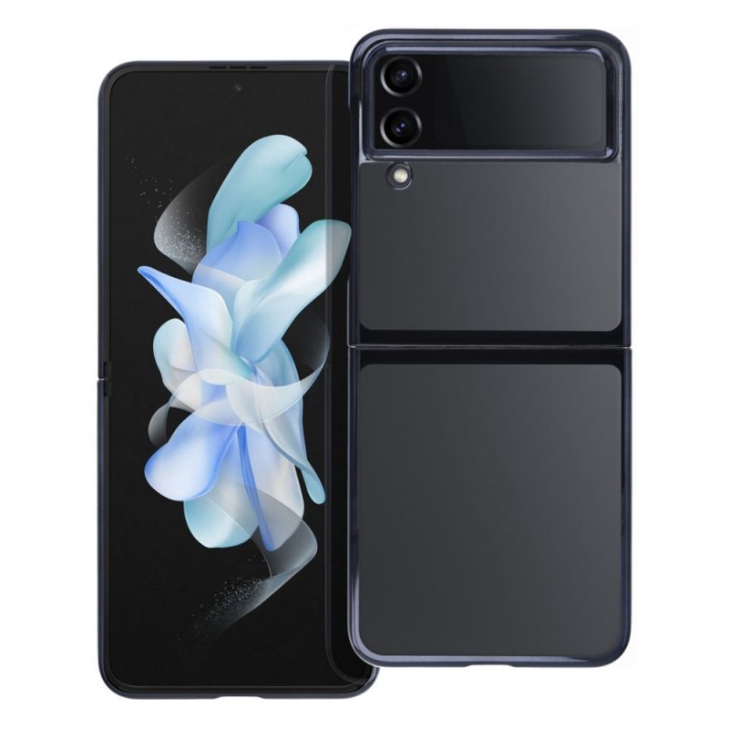 Пластмасов прозрачен кейс MBX с кант, За Samsung Galaxy Z Flip4 5G, Черен