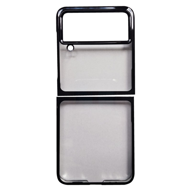 Пластмасов прозрачен кейс MBX с кант, За Samsung Galaxy Z Flip4 5G, Черен