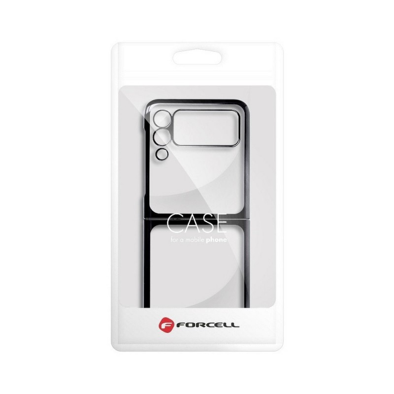 Пластмасов прозрачен кейс MBX с кант, За Samsung Galaxy Z Flip4 5G, Черен