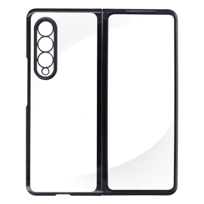 Пластмасов прозрачен кейс MBX с кант, За Samsung Galaxy Z Fold3 5G, Черен