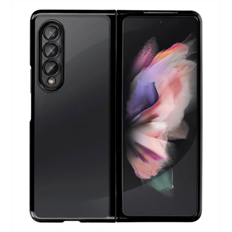 Пластмасов прозрачен кейс MBX с кант, За Samsung Galaxy Z Fold3 5G, Черен