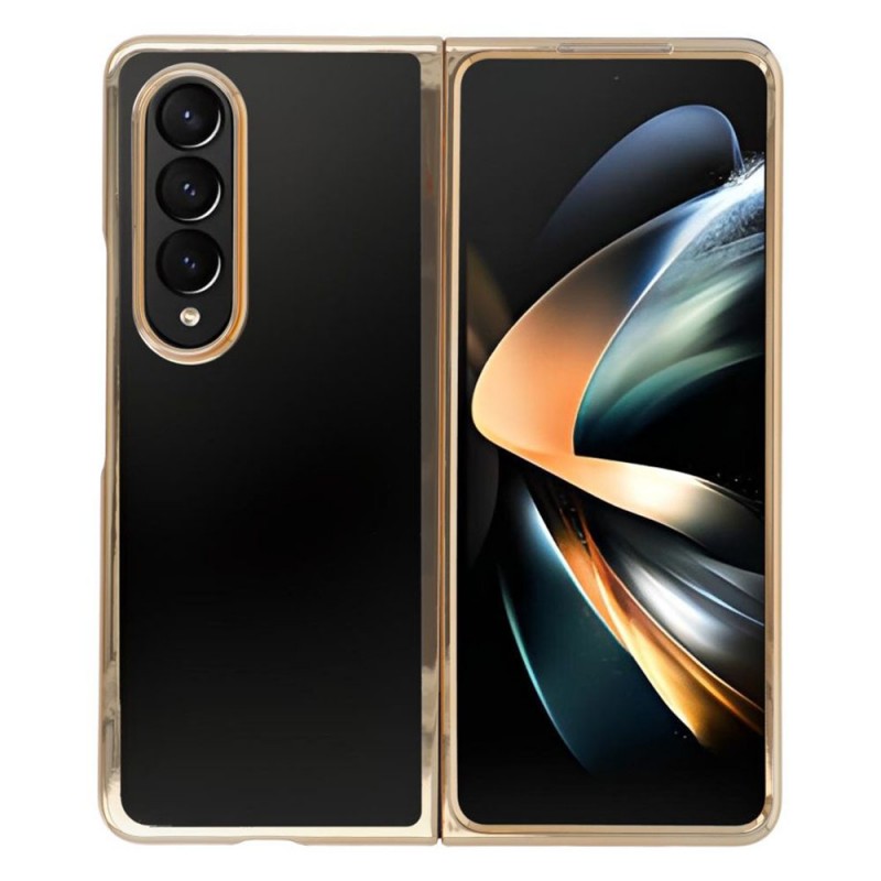 Пластмасов прозрачен кейс MBX с кант, За Samsung Galaxy Z Fold4 5G, Розово-златен