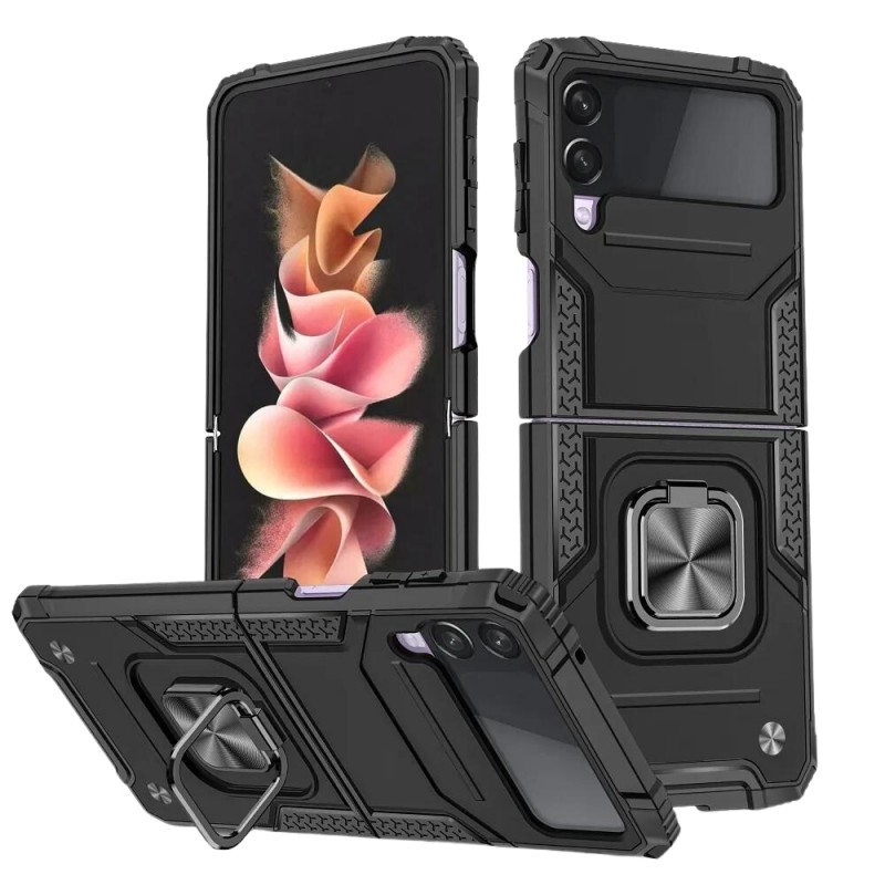 Подсилен кейс bSmart Ring Armor, За Samsung Galaxy Z Flip4 5G, Черен