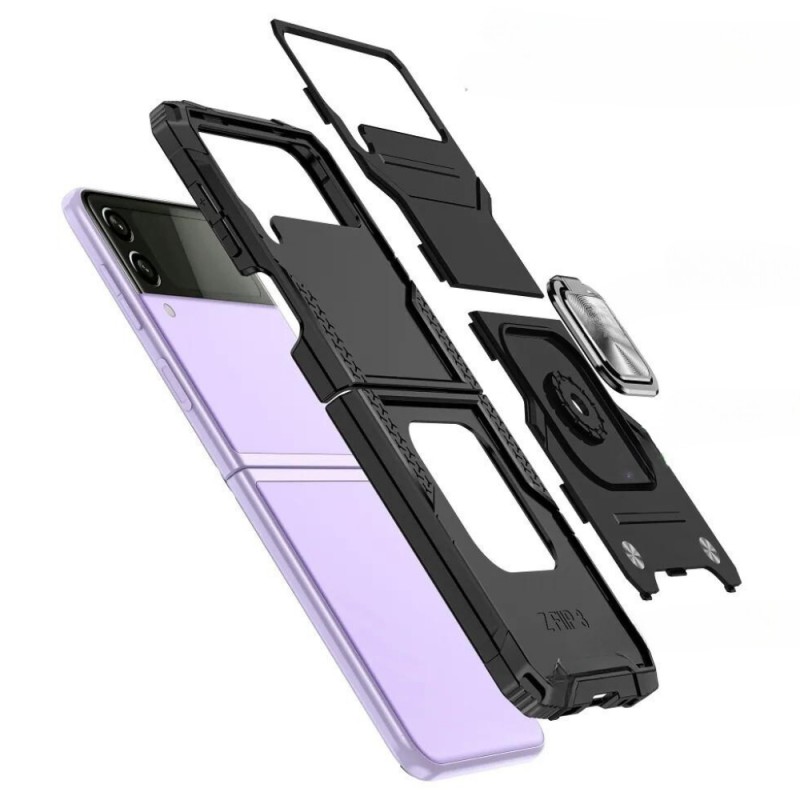 Подсилен кейс bSmart Ring Armor, За Samsung Galaxy Z Flip4 5G, Черен