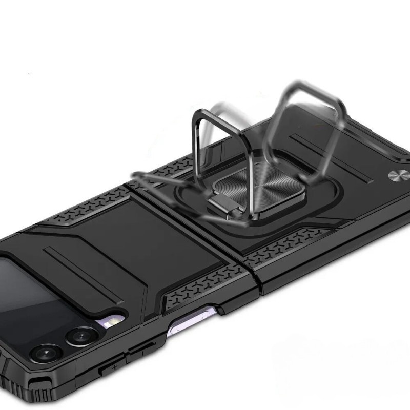 Подсилен кейс bSmart Ring Armor, За Samsung Galaxy Z Flip4 5G, Черен