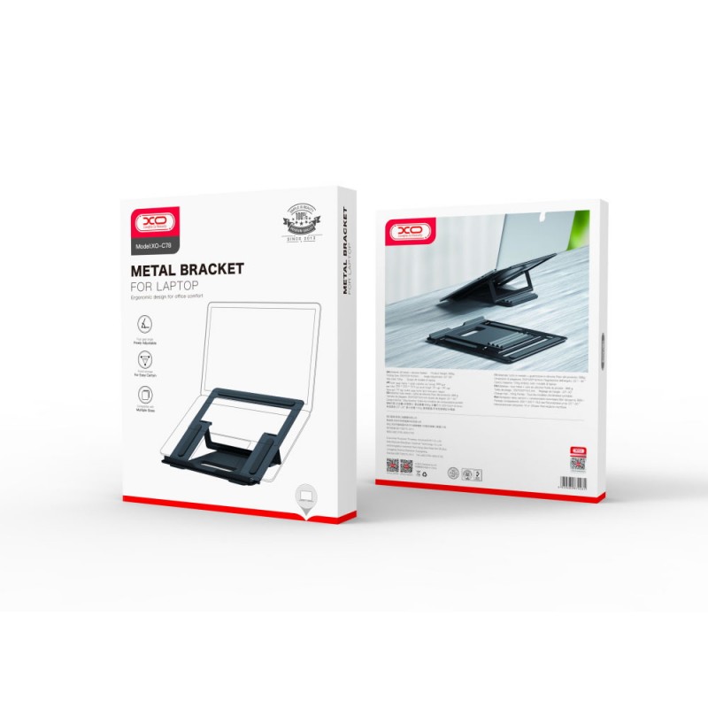 Поставка за лаптоп алуминиева XO C78, Черна