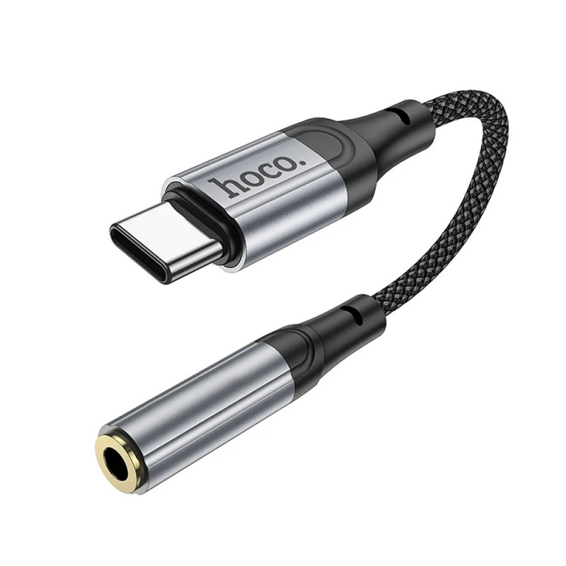 Преходник адаптер OTG USB-C към 3.5мм женско, HOCO LS36,Черен
