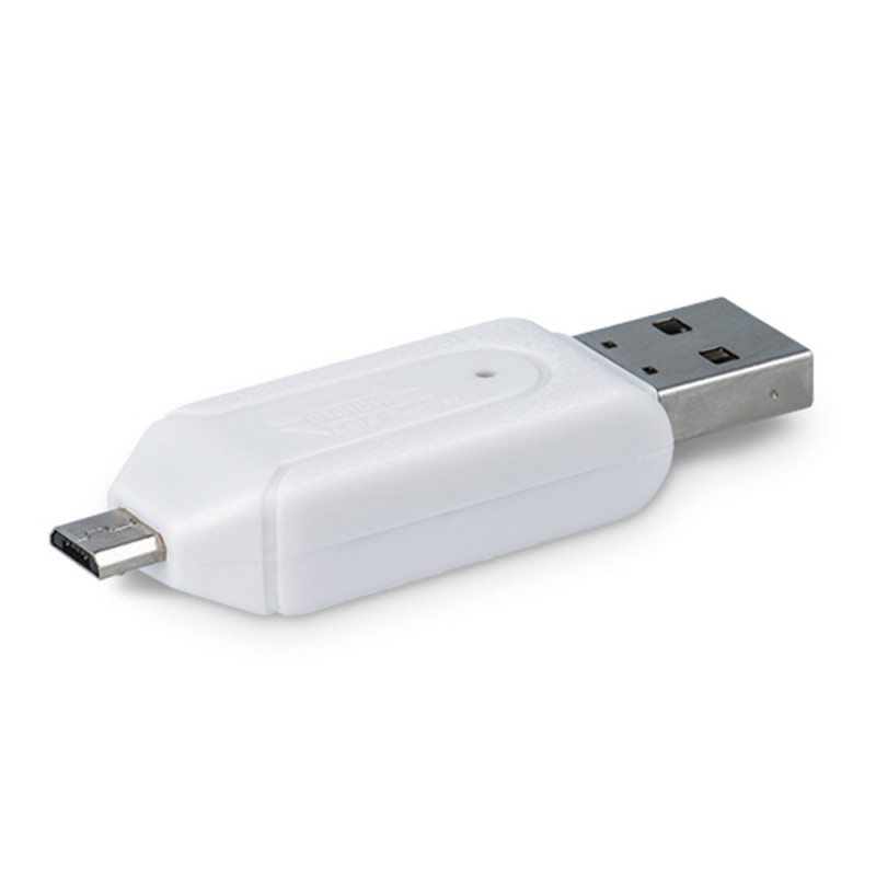 Адаптер Forever USB OTG card reader USB и micro USB/SD и micro SD, Бял