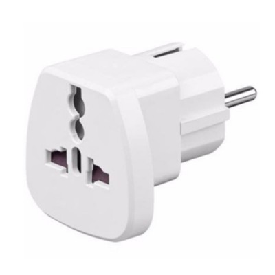 Преходник Plug Adapter UK / US to Europe, MBX, в плик, Бял