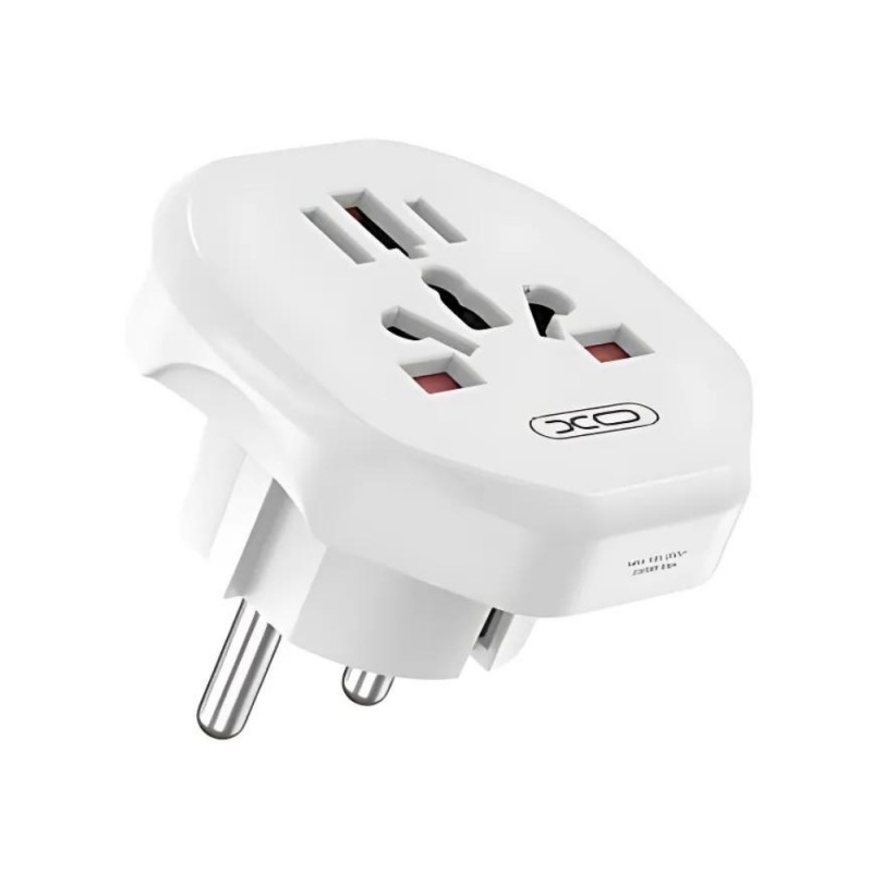 Преходник XO Plug Adapter WL23, UK to Europe, Бял