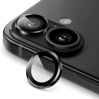 Протектор задна камера метални рингове MBX за iPhone 16, 16 Plus, Черен