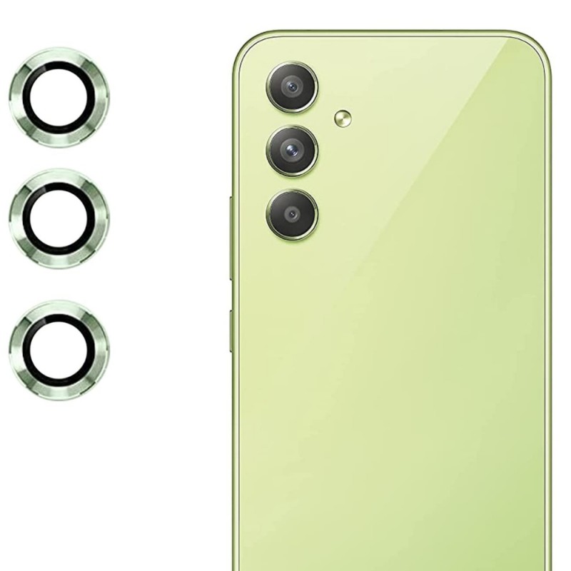 Стъклен протектор с метални рингове за задна камера MBX за Samsung Galaxy A54 5G (A546B), Зелен