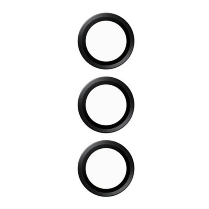 Стъклен протектор с метални рингове за задна камера MBX за Samsung Galaxy S25  (S931B), Черен
