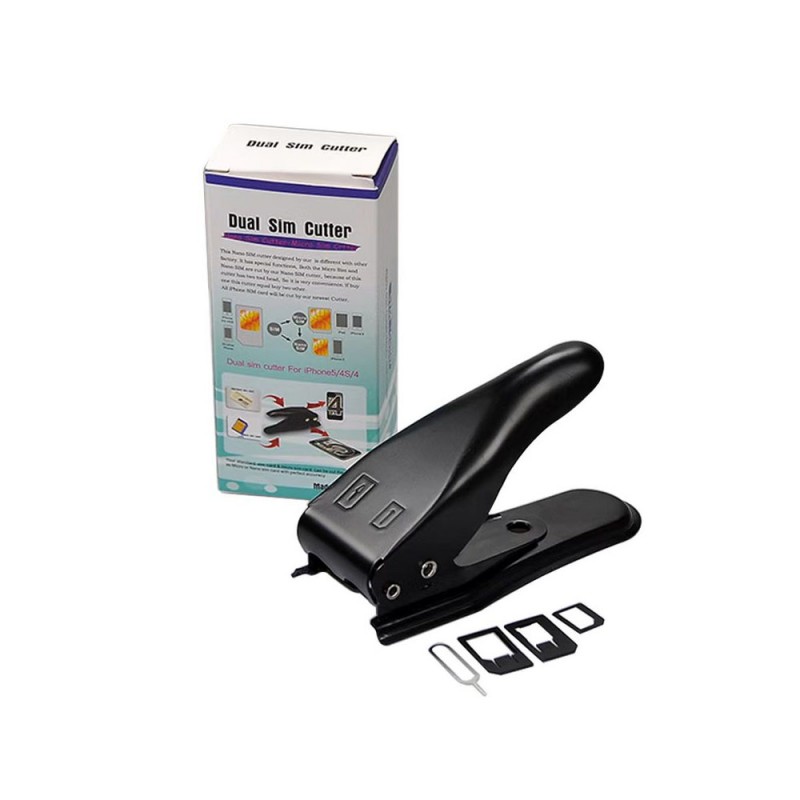 Резачка за карти 2 в 1 Nano и Micro SIM комбинирана, Черна