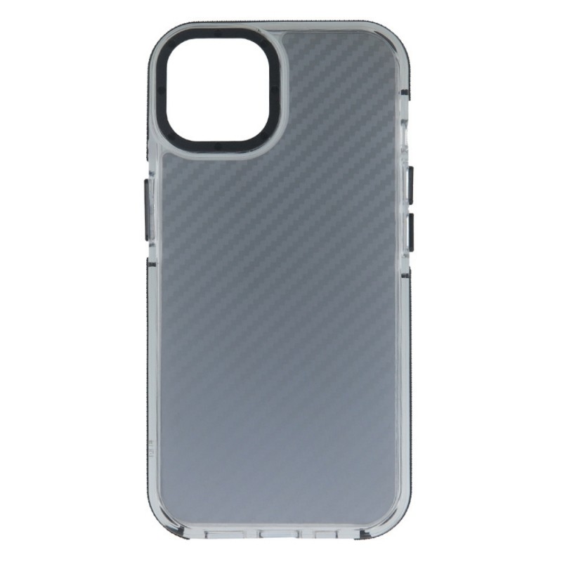 Силиконов акрилен кейс Acrylic Carbon, За iPhone 15 (6.1), Черен