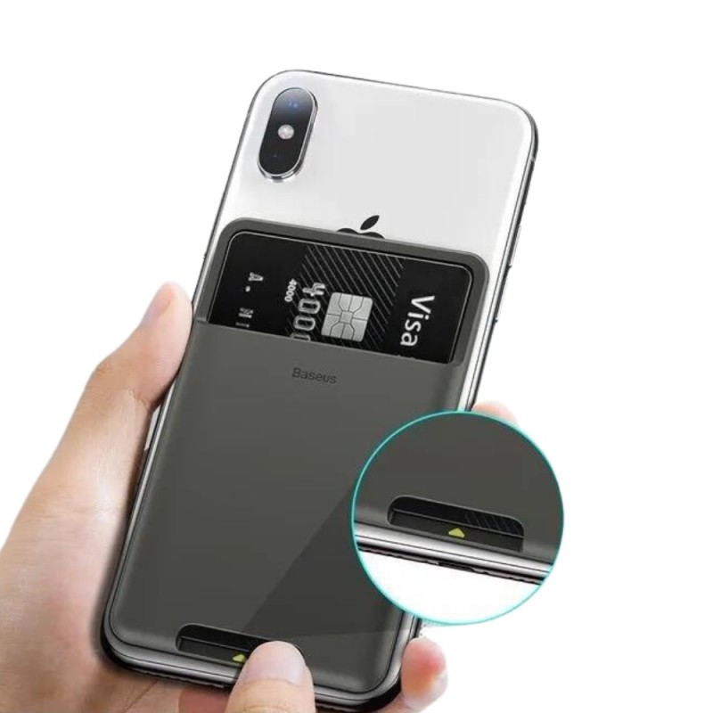 Силиконов държач за карти Baseus, Тъмносив