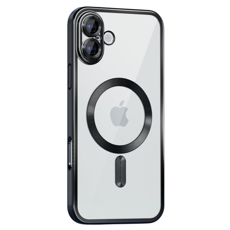 Силиконов кейс bSmart Chrome Magsafe с протектори за камерите, За iPhone 16 (6.1), Черен
