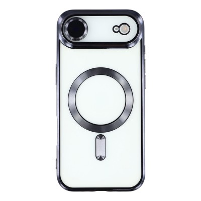 Силиконов кейс bSmart Chrome Magsafe с протектори за камерите, За iPhone 17 Air (6.9), Черен