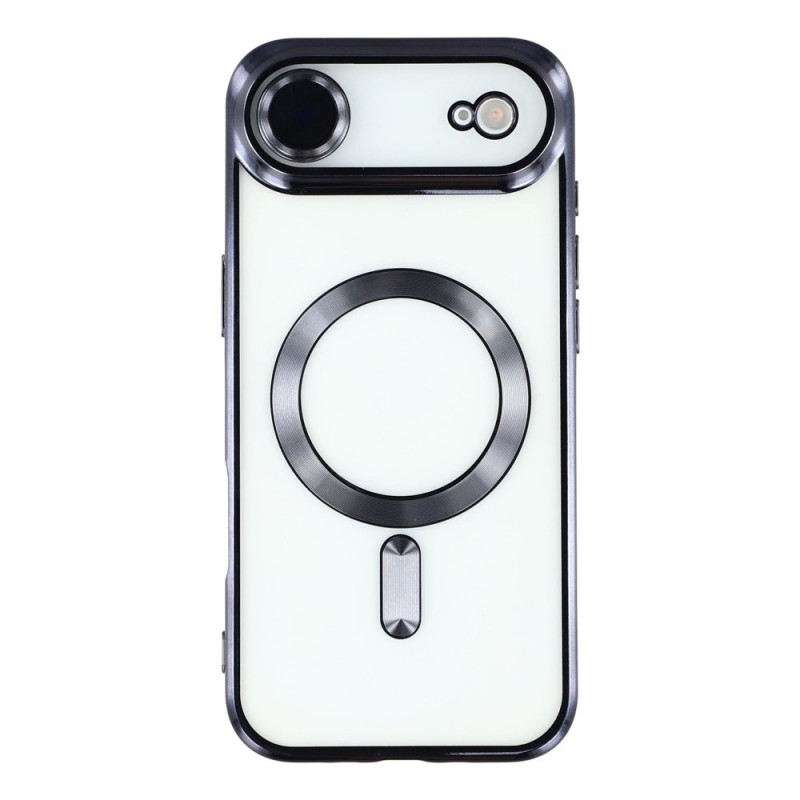 Силиконов кейс bSmart Chrome Magsafe с протектори за камерите, За iPhone 17 Air (6.9), Черен