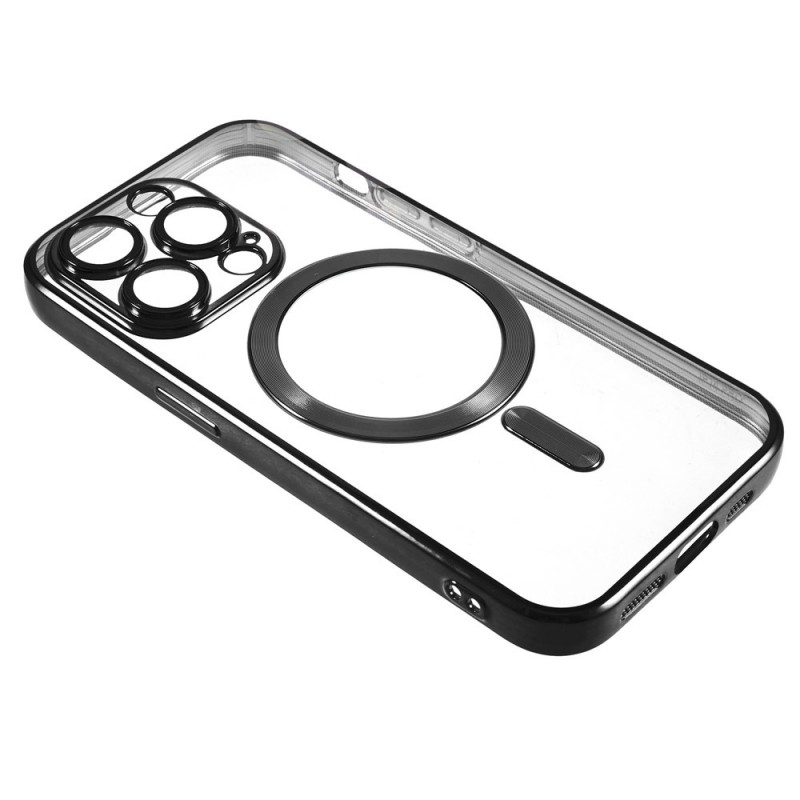 Силиконов кейс bSmart Chrome Magsafe с протектори за камерите, За iPhone 17 Pro Max (6.9), Черен