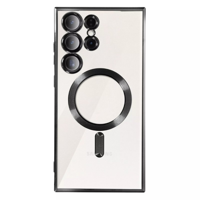 Силиконов кейс bSmart Chrome Magsafe с протектори за камерите, За Samsung Galaxy S26 Ultra, Черен