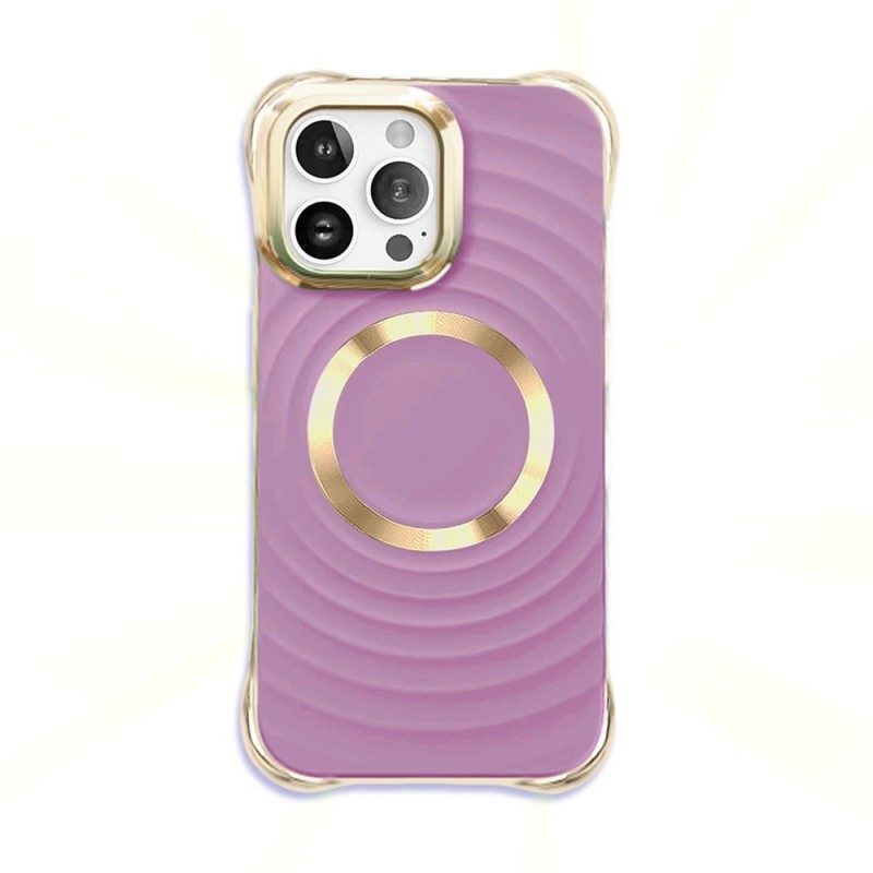 Силиконов кейс Circle Glam Magsafe, За iPhone 15 (6.1), Пурпурен