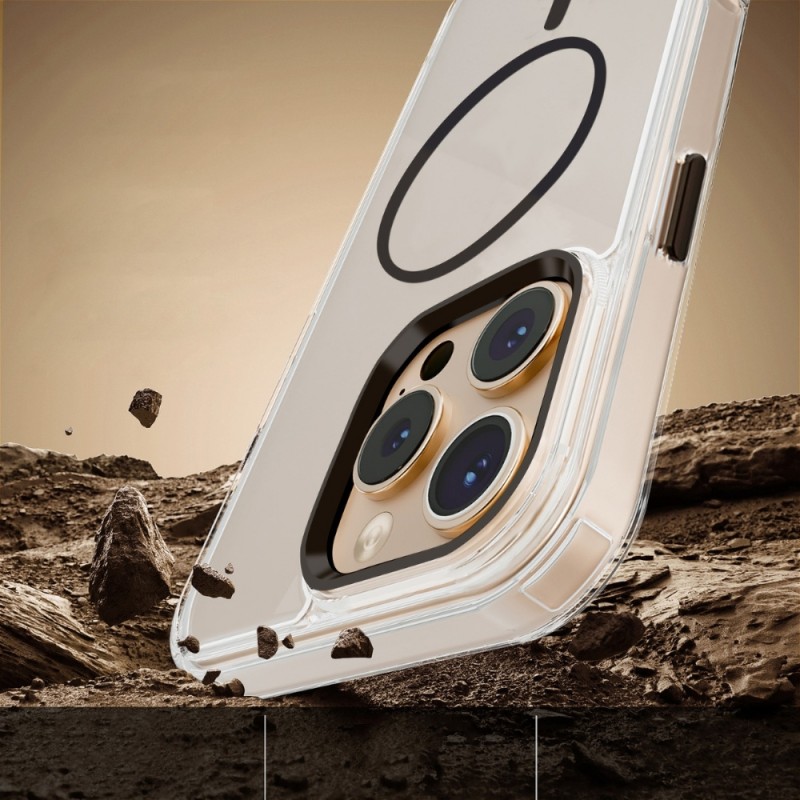 Силиконов кейс bSmart Clear Thin Magsafe, За iPhone 17 (6.3), Черен