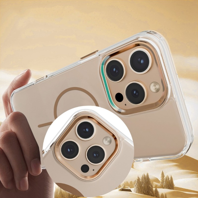 Силиконов кейс bSmart Clear Thin Magsafe, За iPhone 17 Pro (6.3), Златен