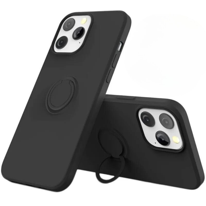 Силиконов кейс bSmart Finger Grip, За iPhone 16 Pro Max (6.9), Черен