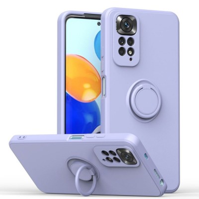 Силиконов кейс bSmart Finger Grip, За Xiaomi Redmi Note 11 Pro 4G/Note 11 Pro 5G/Note 12 Pro 4G, Светлолилав