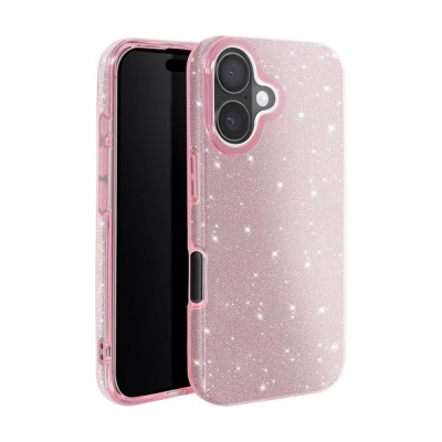 Силиконов кейс bSmart Glitter 3в1 за iPhone 17 (6.3) розов
