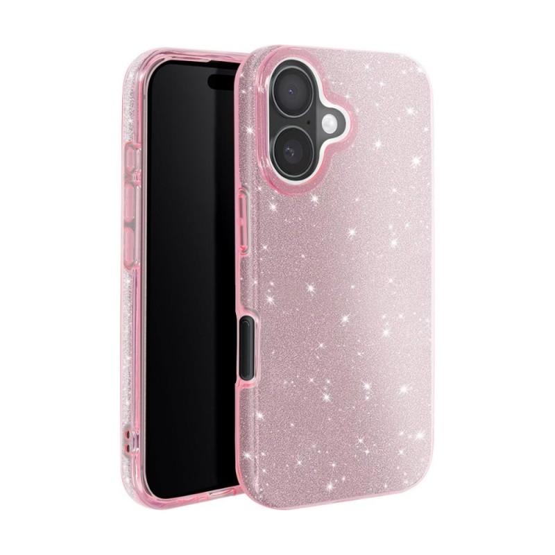 Силиконов кейс bSmart Glitter 3в1 за iPhone 17 (6.3) розов