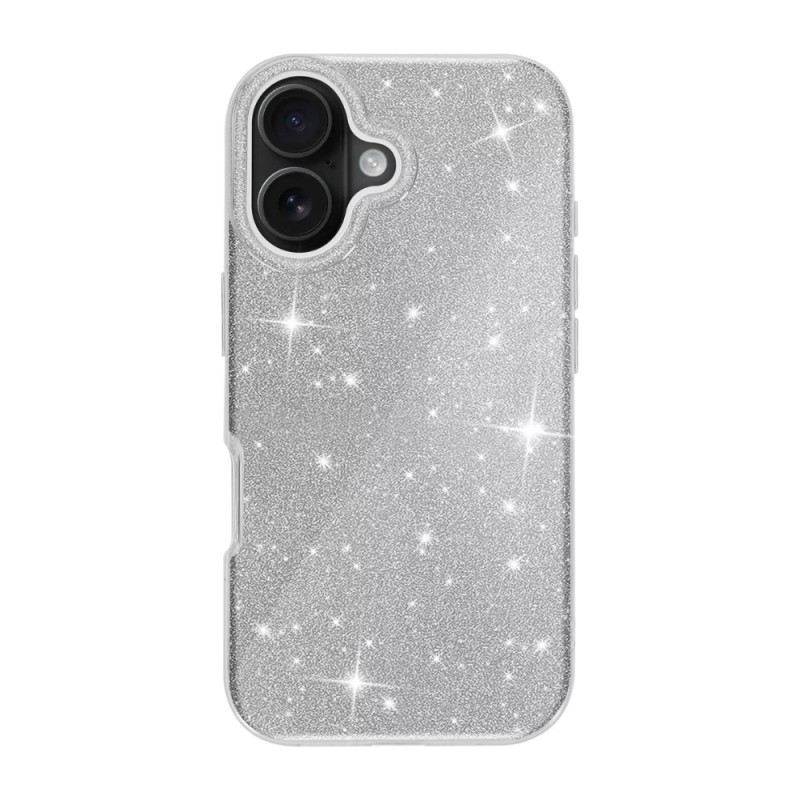 Силиконов кейс bSmart Glitter 3в1 за iPhone 17 (6.3) сребрист