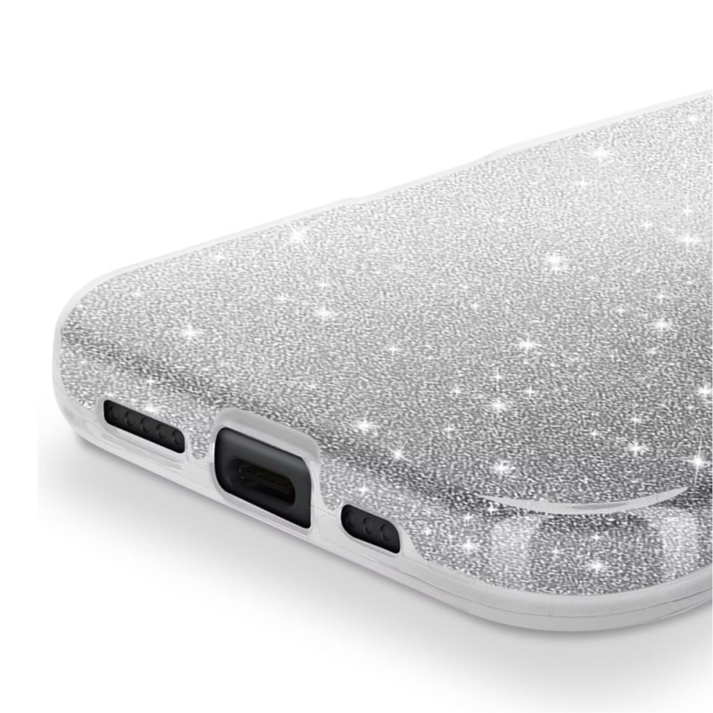 Силиконов кейс bSmart Glitter 3в1 за iPhone 17 (6.3) сребрист