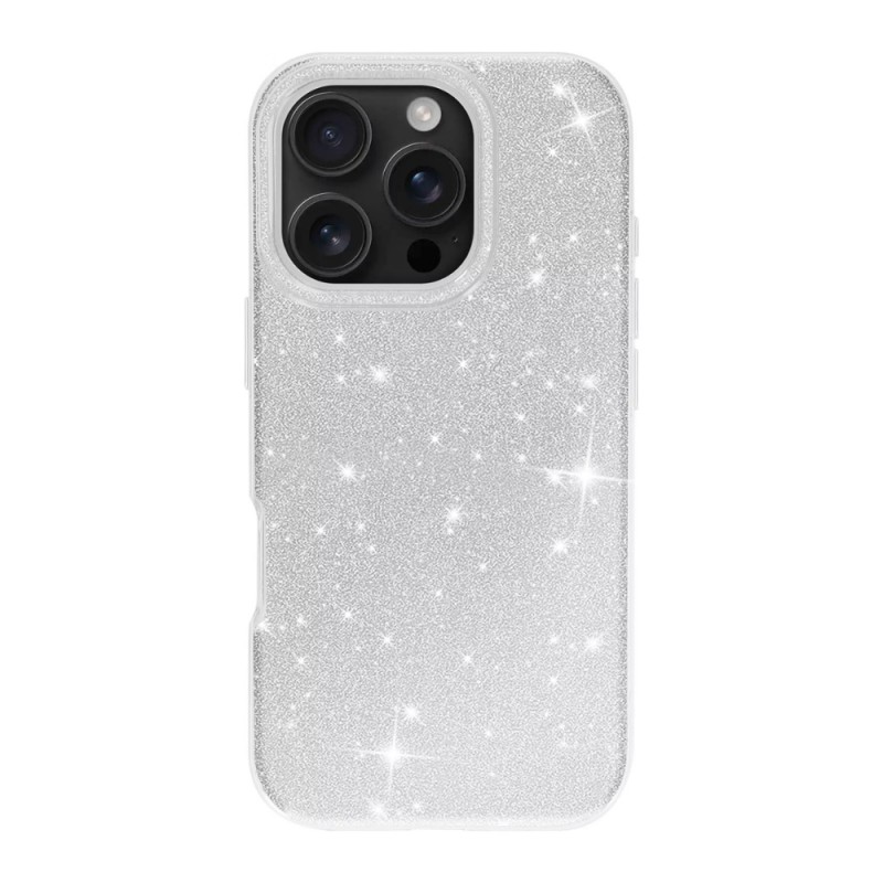 Силиконов кейс bSmart Glitter 3в1 за iPhone 17 Pro (6.3) сребрист
