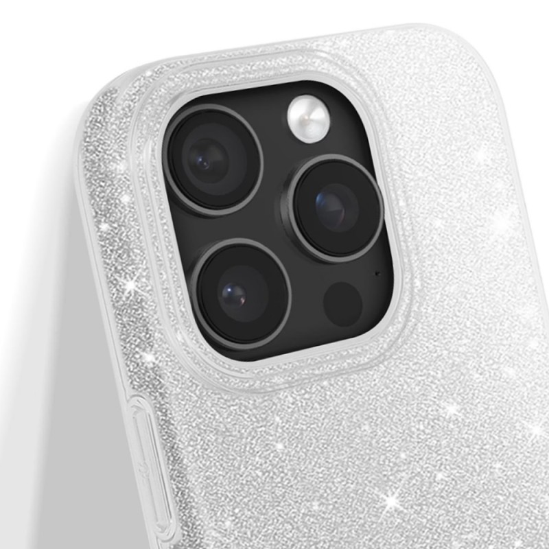 Силиконов кейс bSmart Glitter 3в1 за iPhone 17 Pro (6.3) сребрист