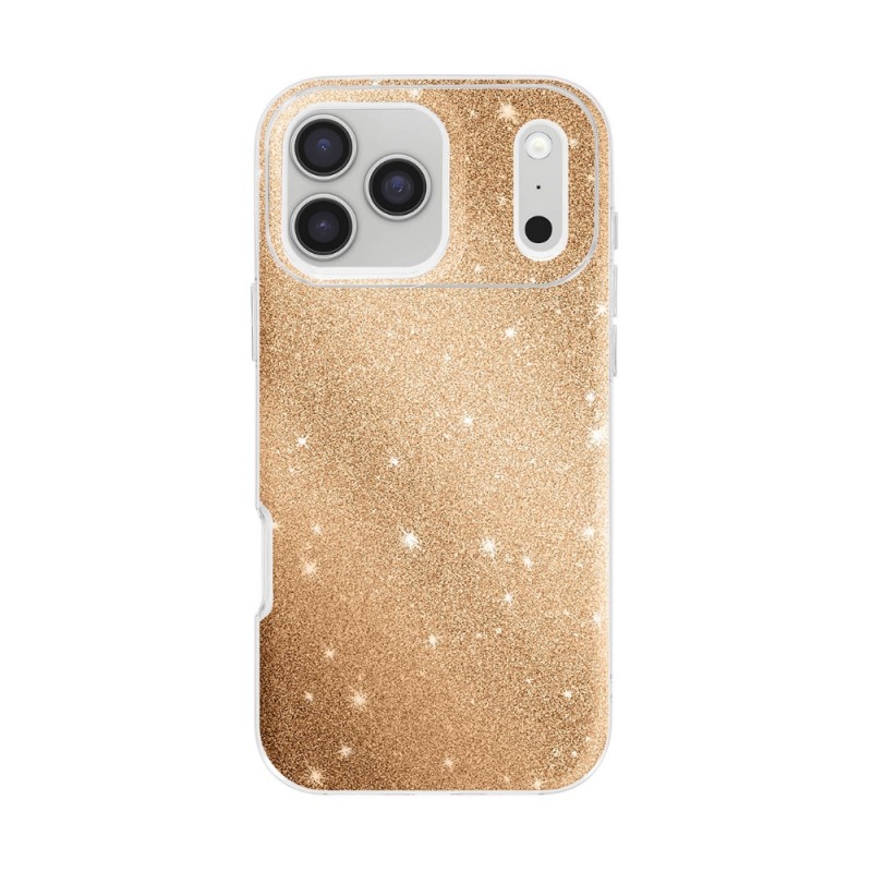 Силиконов кейс bSmart Glitter 3в1 за iPhone 17 Pro (6.3) златист