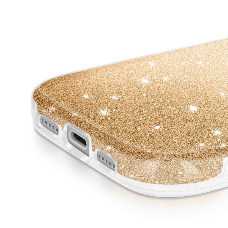 Силиконов кейс bSmart Glitter 3в1 за iPhone 17 Pro (6.3) златист