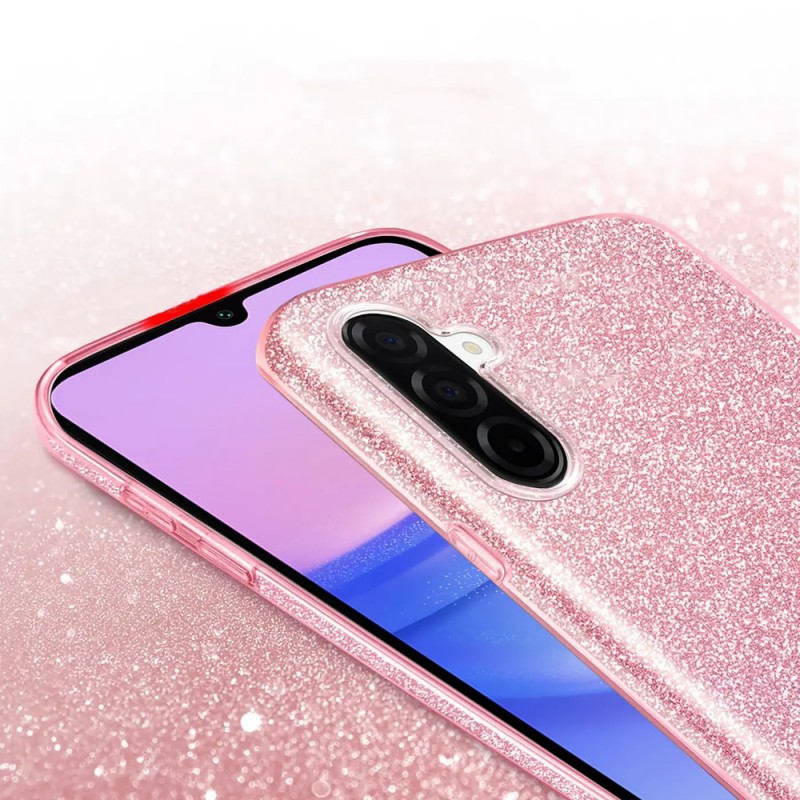 Силиконов кейс bSmart Glitter 3в1 за Samsung Galaxy A17 розов