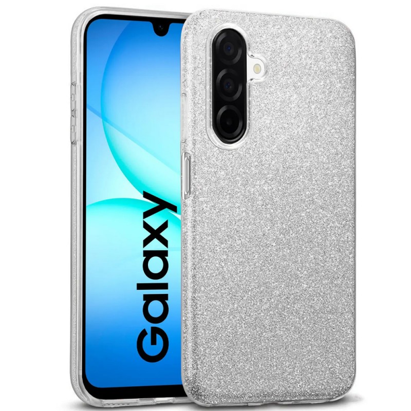 Силиконов кейс bSmart Glitter 3в1 за Samsung Galaxy A17 сребрист