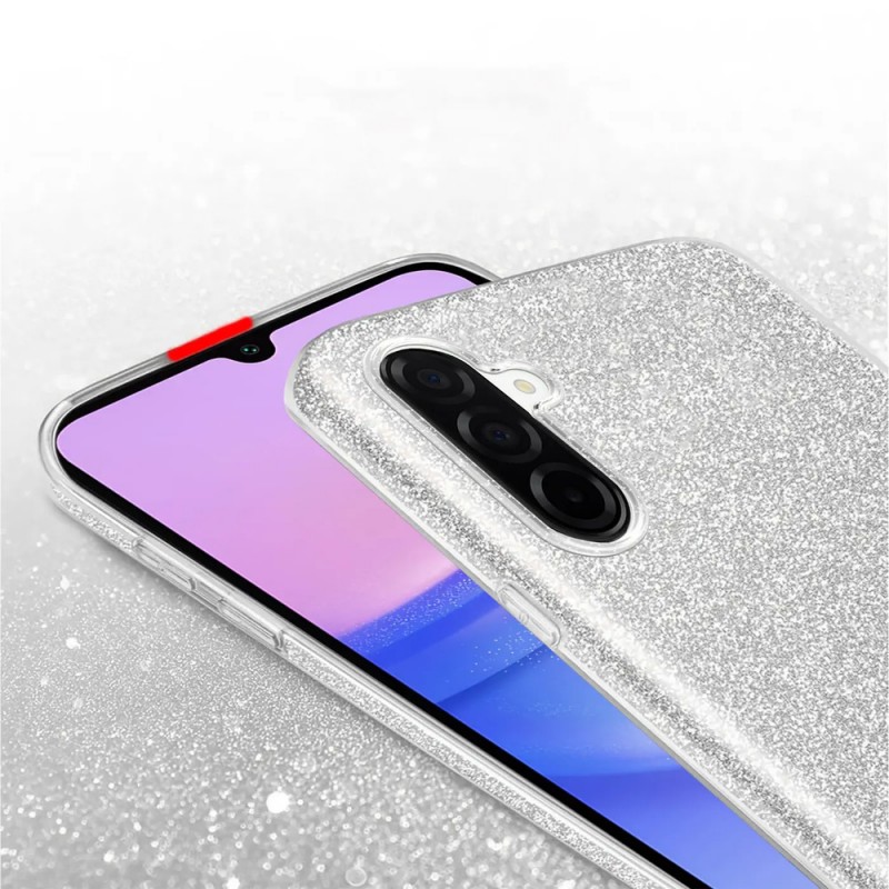 Силиконов кейс bSmart Glitter 3в1 за Samsung Galaxy A17 сребрист
