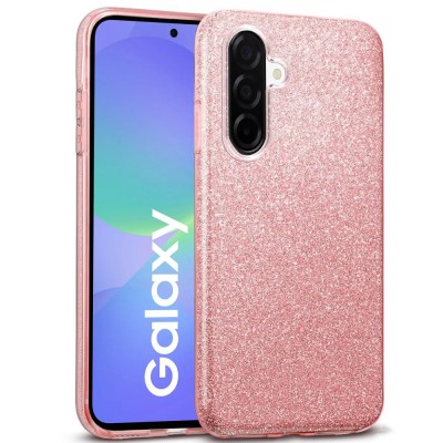 Силиконов кейс bSmart Glitter 3в1 за Samsung Galaxy A56 / A36 розов
