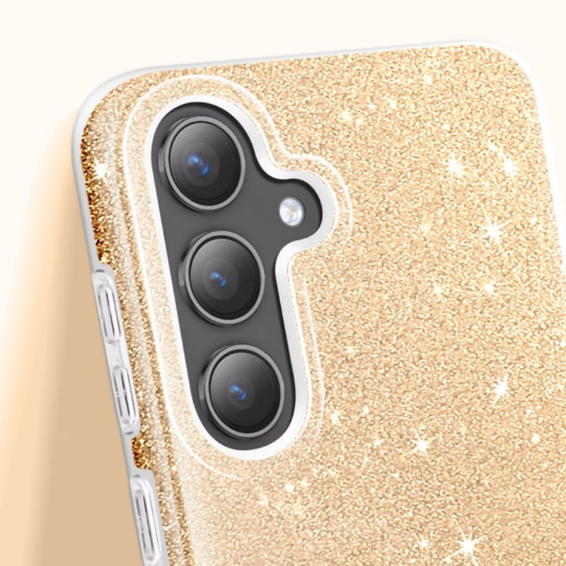 Силиконов кейс bSmart Glitter 3в1 за Samsung Galaxy S26 Plus златист