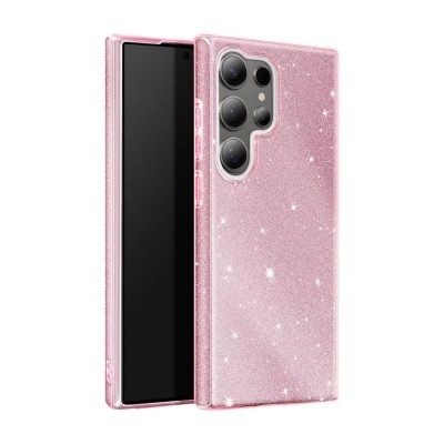 Силиконов кейс bSmart Glitter 3в1 за Samsung Galaxy S26 Ultra розов