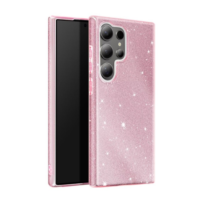 Силиконов кейс bSmart Glitter 3в1 за Samsung Galaxy S26 Ultra розов