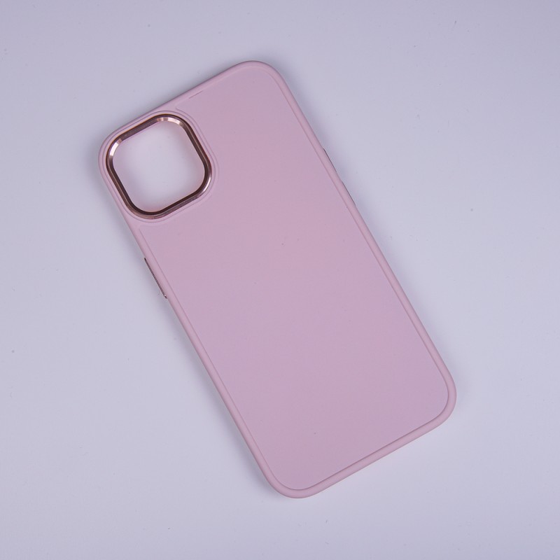 Силиконов кейс bSmart Silicone Satin Case, За iPhone 12/12 Pro (6.1), Бледорозов